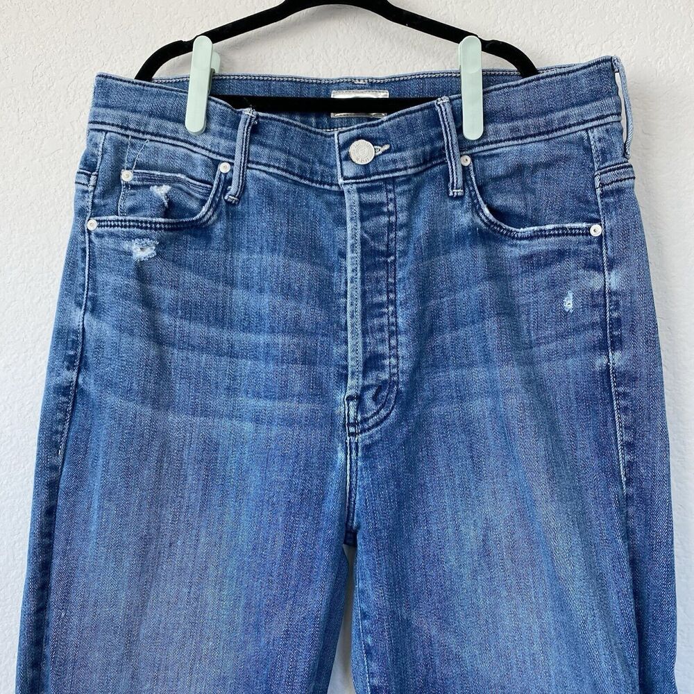 MOTHER Jeans Womens 28 Stunner Ankle Fray Graffiti Girl Medium Wash Button Fly - Picture 8 of 15